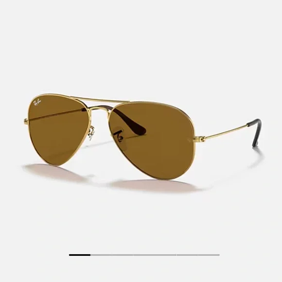 Ray-Ban Aviator Sunglasses Gold Brown - Picture 1 of 5